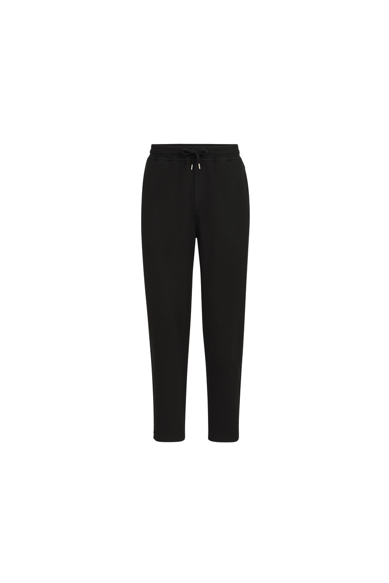 Cotton, cashmere and silk French terry double cloth trousers, Alternate, color, Black