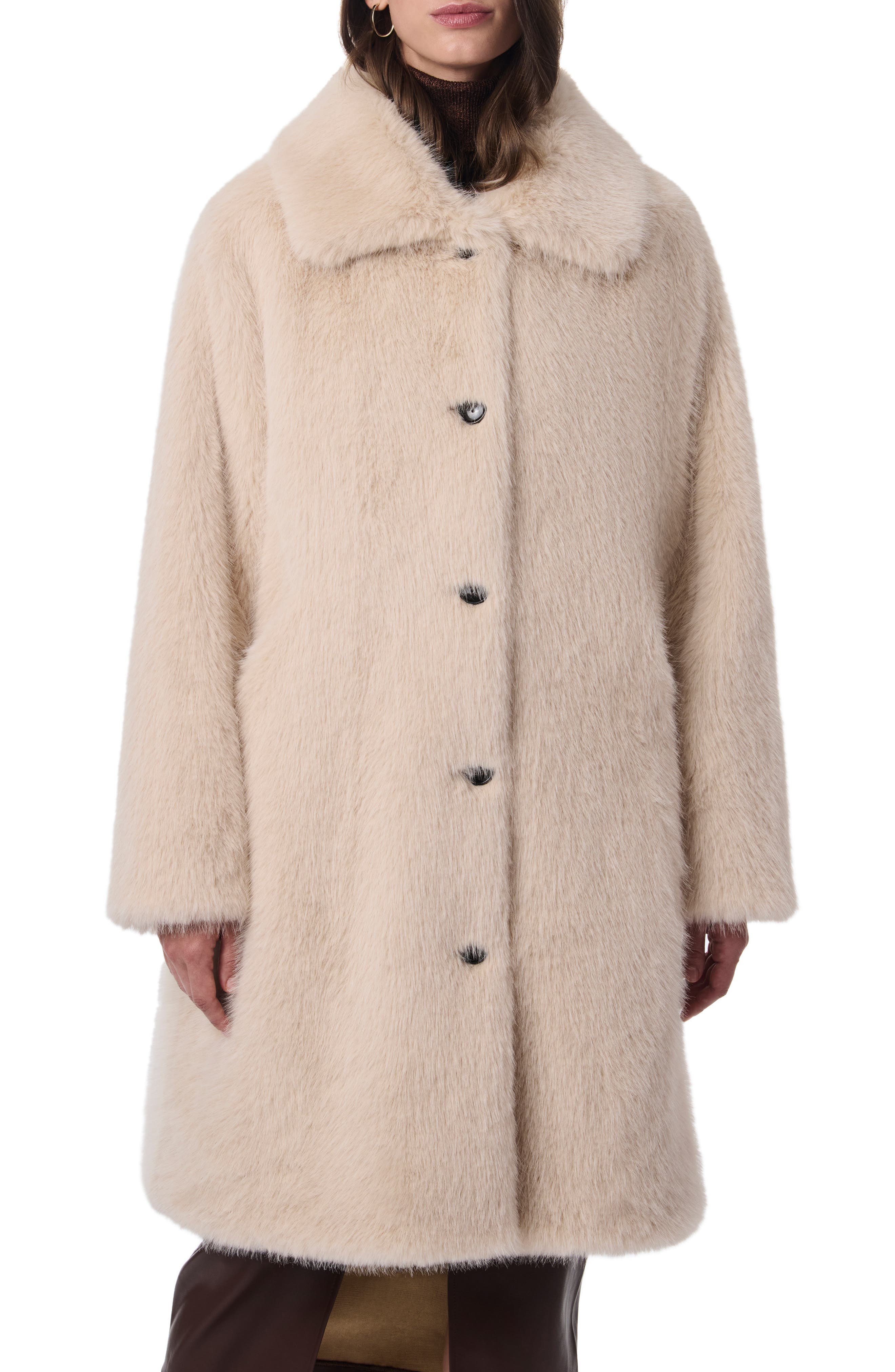 Bernardo Faux Fur Swing Coat