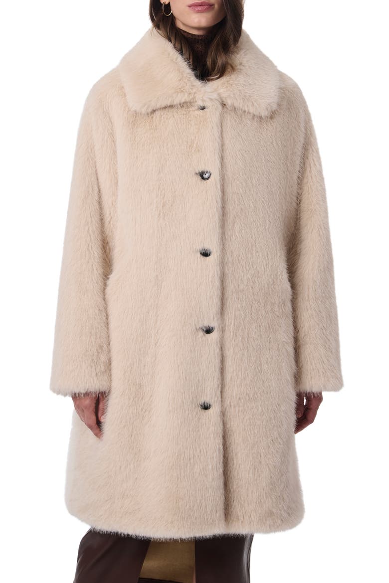 Faux Fur Swing Coat, Main, color, MISTY GOLD