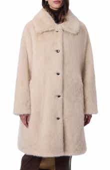 Bernardo Faux Fur Swing Coat