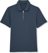Reiss Forno Textured Quarter Zip Polo