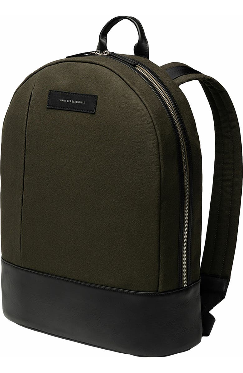 Want Les Essentiels Kastrup Organic Cotton Canvas Backpack, Alternate, color, Green