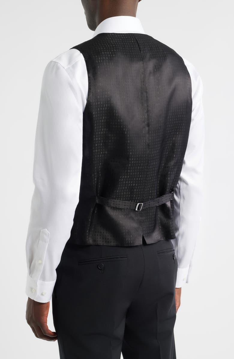BOSS Houston Slim Fit Black Virgin Wool Suit Vest, Alternate, color, Black