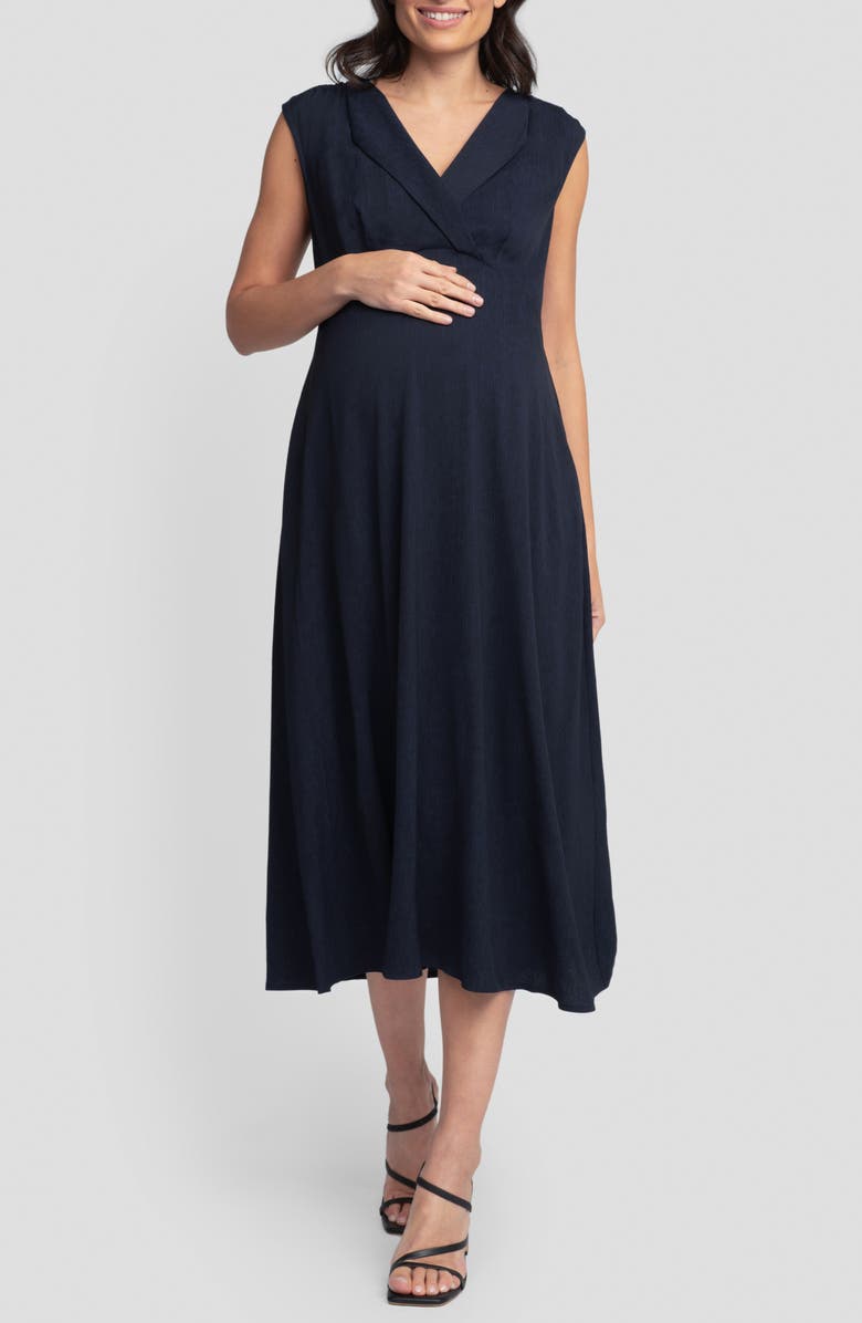 Seraphine Empire Waist Maternity Midi Dress, Main, color, 