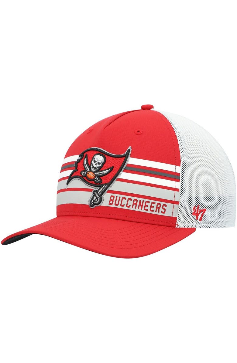 '47 Men's '47 Red Tampa Bay Buccaneers Altitude II MVP Trucker Snapback Hat, Main, color, Red