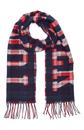 TOMMY HILFIGER TOMMY HILFIGER YARN DYED PLAID LOGO SCARF