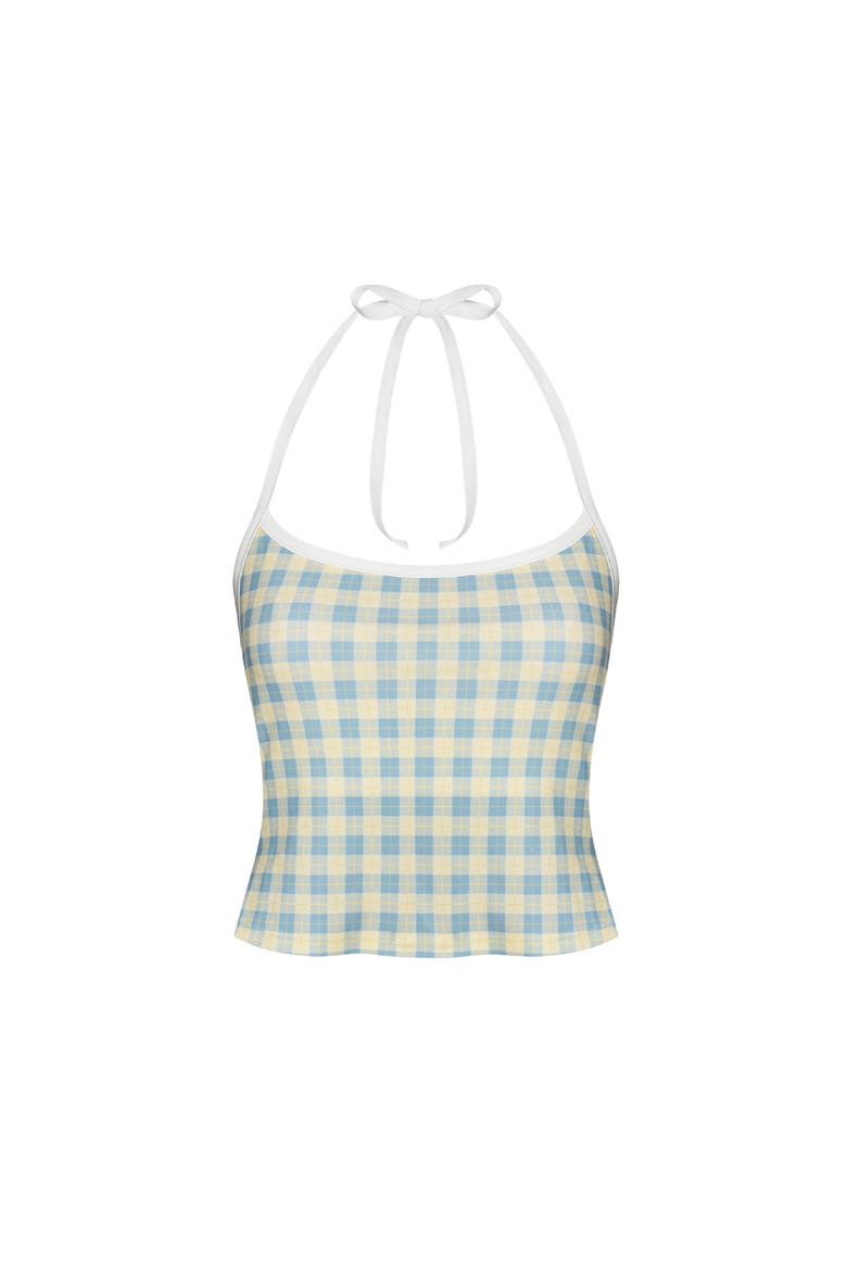 Tankini Top, Main, color, Light Blue Plaid