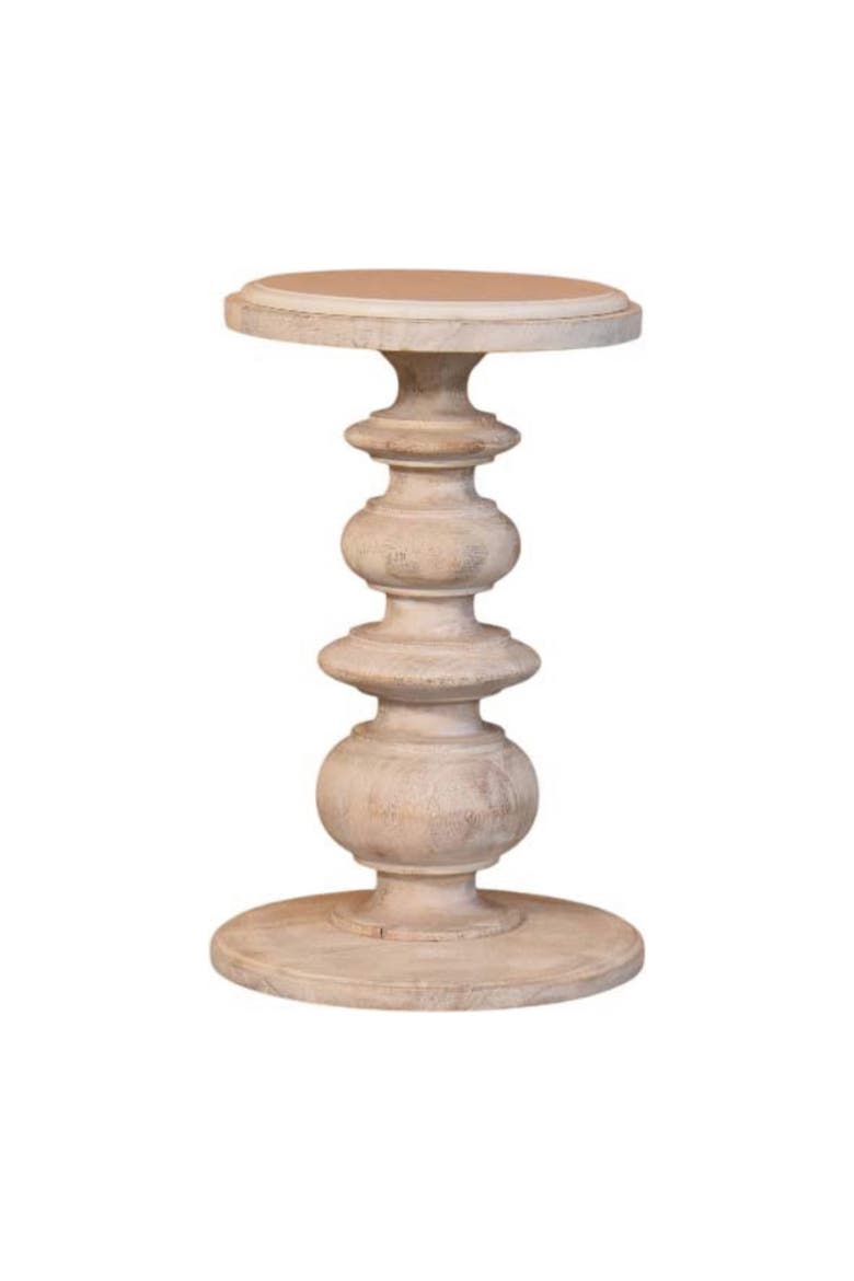 Solid Wood Bellis Marble Accent Table, Main, color, Brown