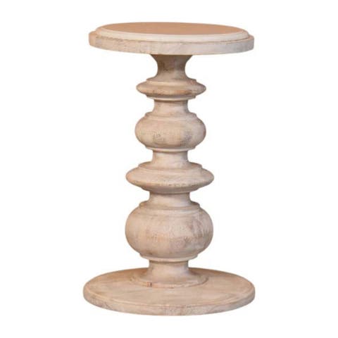 Solid Wood Bellis Marble Accent Table