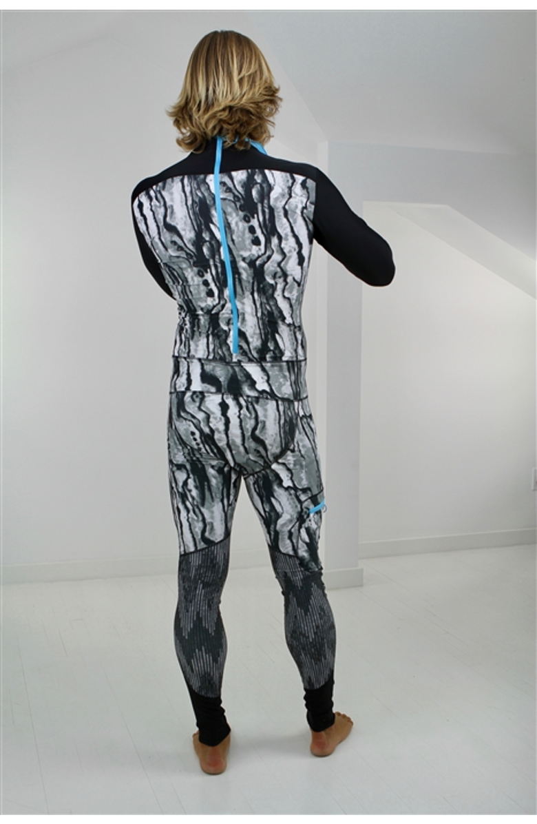 TUTUBLUE Men's Full-Body One-Piece Swimsuit - UPF 50+, Alternate, color, Abstract Marbled Cracked