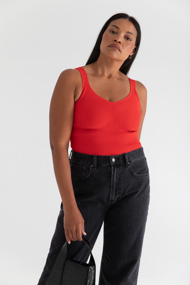 The Sweater Tank, Alternate, color, CHERRY