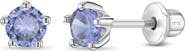 In Season Jewelry Classic Cubic Zirconia Birthstone Solitaire Earrings
