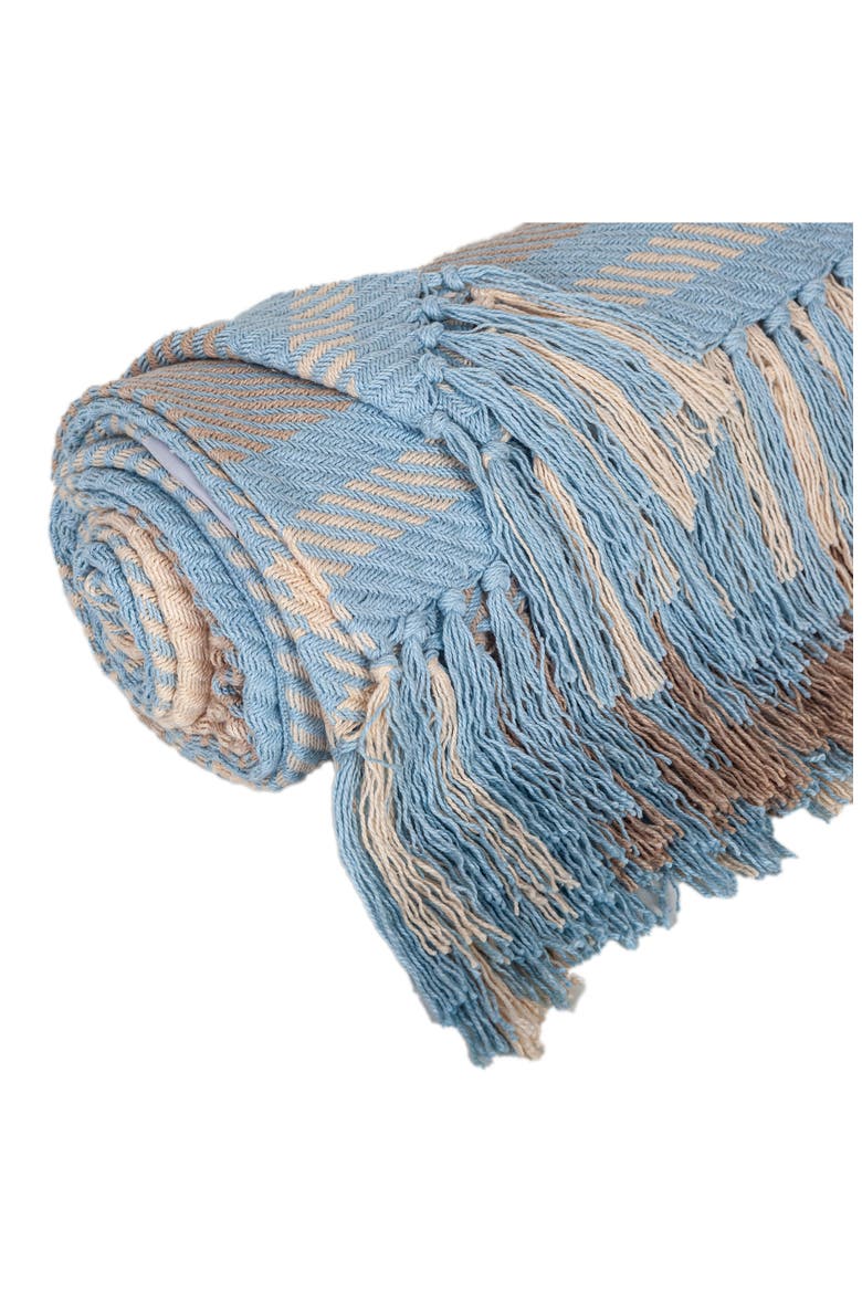 Sugilite Stripe Fringe Trim Throw Blanket, Alternate, color, PLAID MULTI
