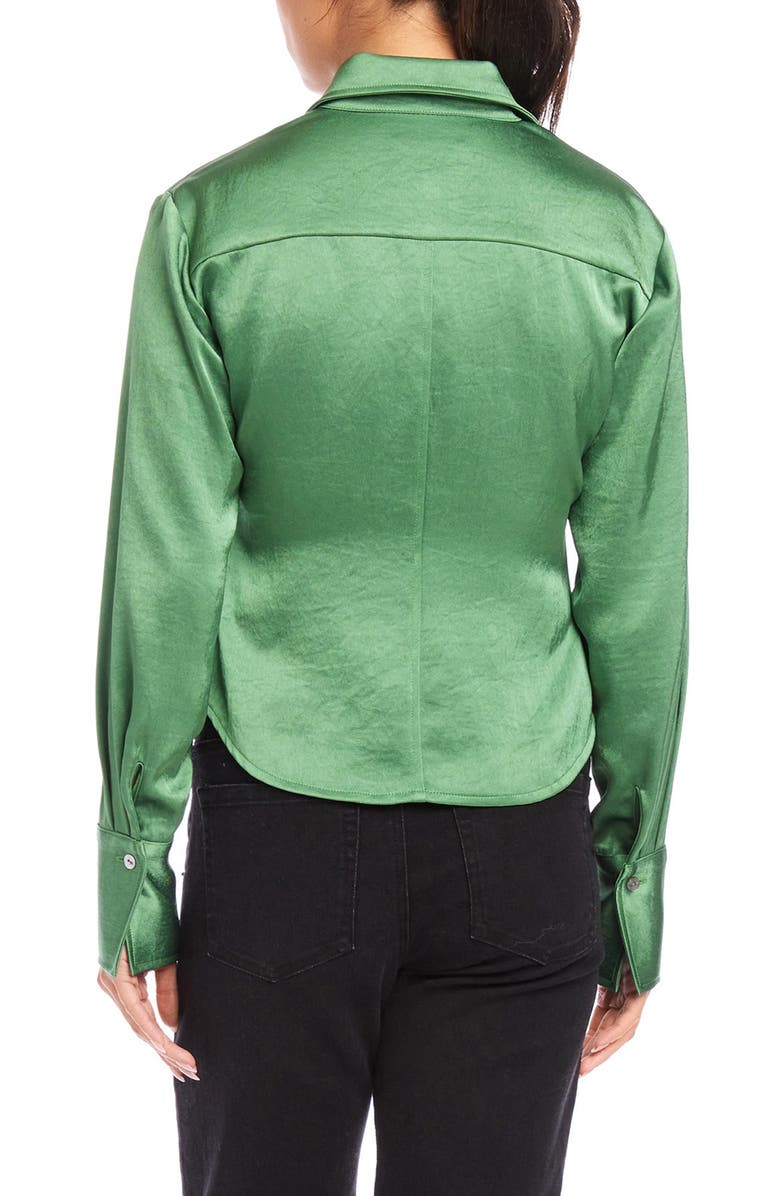 FIFTEEN TWENTY Tawnie Side Pleat Satin Shirt, Alternate, color, Sage