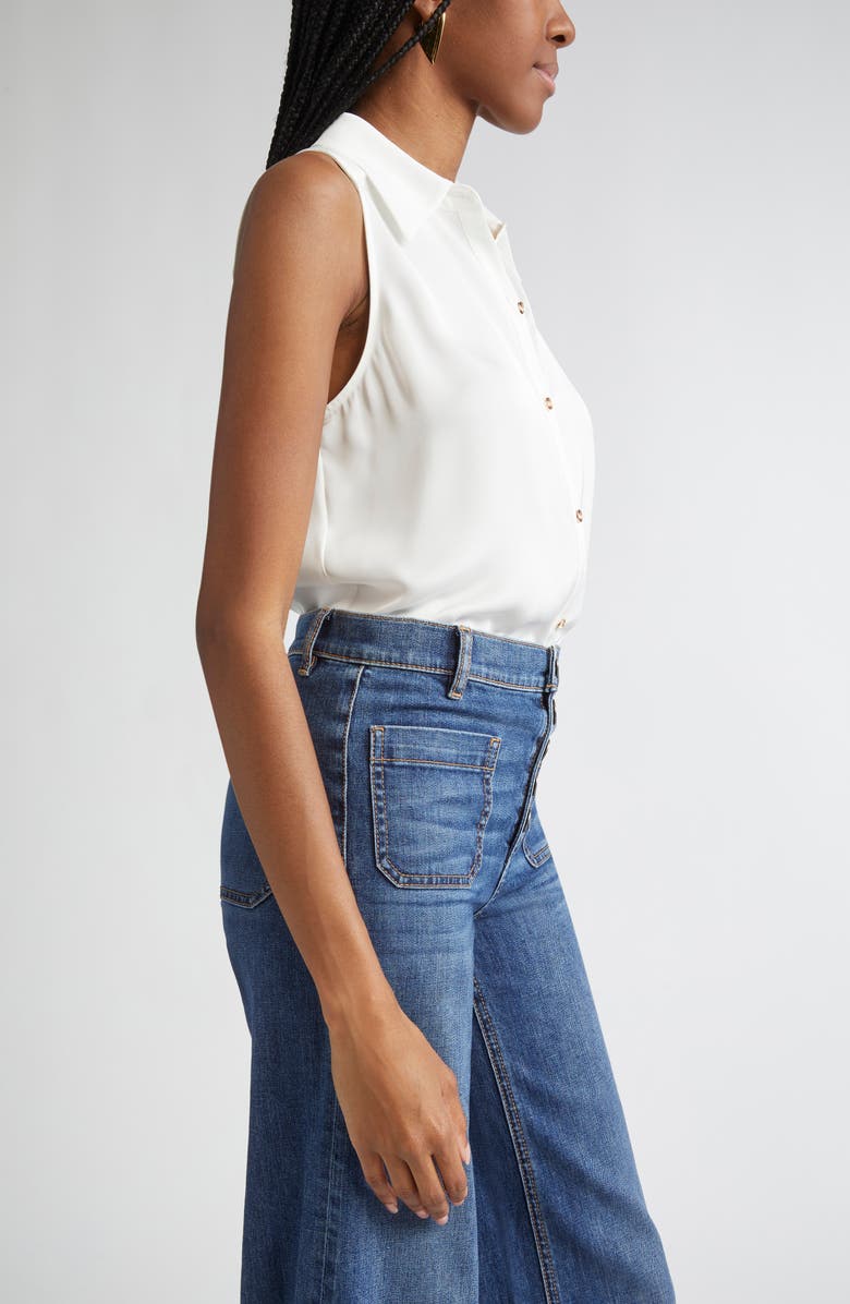 Ramy Brook Sarabeth Sleeveless Shirt, Alternate, color, Ivory