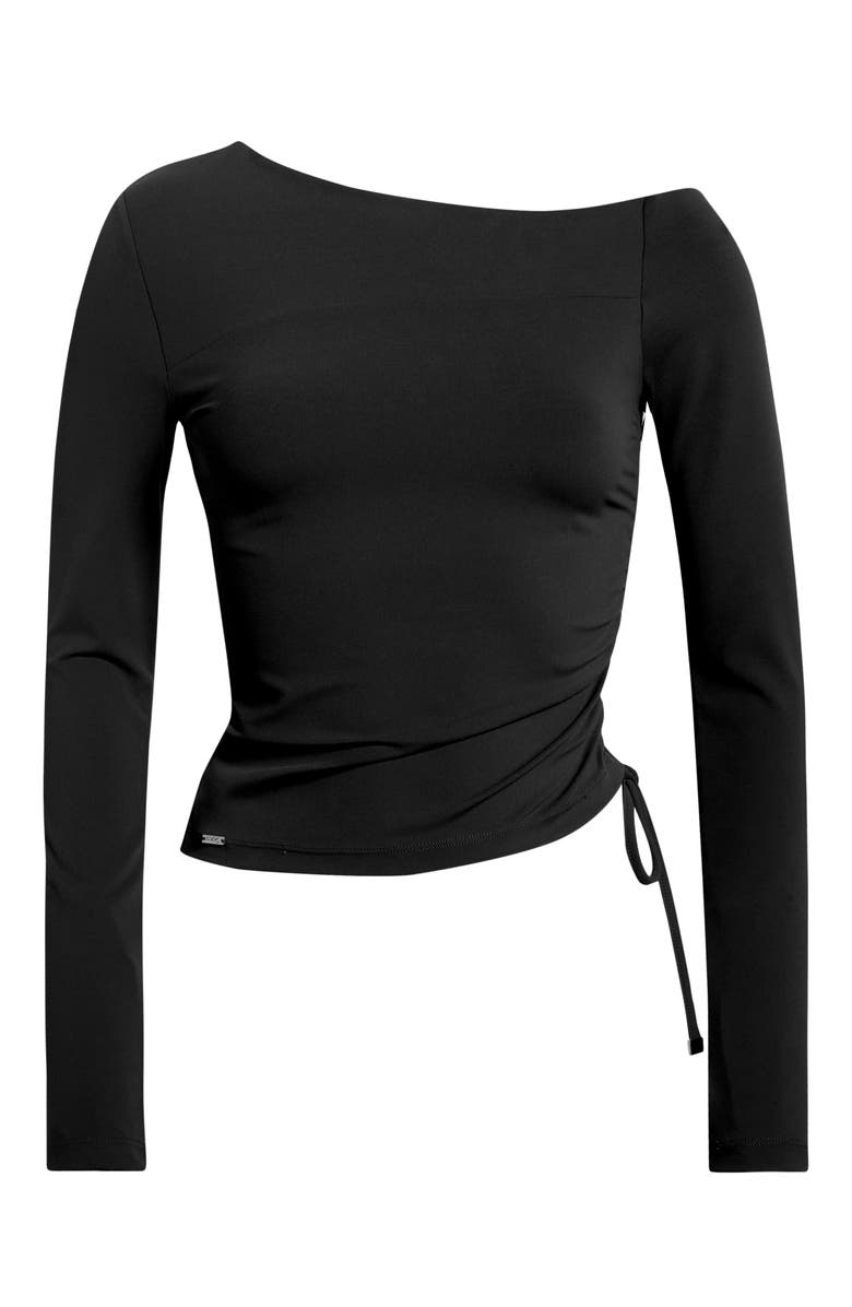 MPG Cloud Off the Shoulder Drawstring Detail Top, Main, color, Black