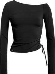MPG Cloud Off the Shoulder Drawstring Detail Top