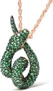 Haus of Brilliance 18K Gold Tsavorite Gemstone Spiral Snake Design Pendant Necklace