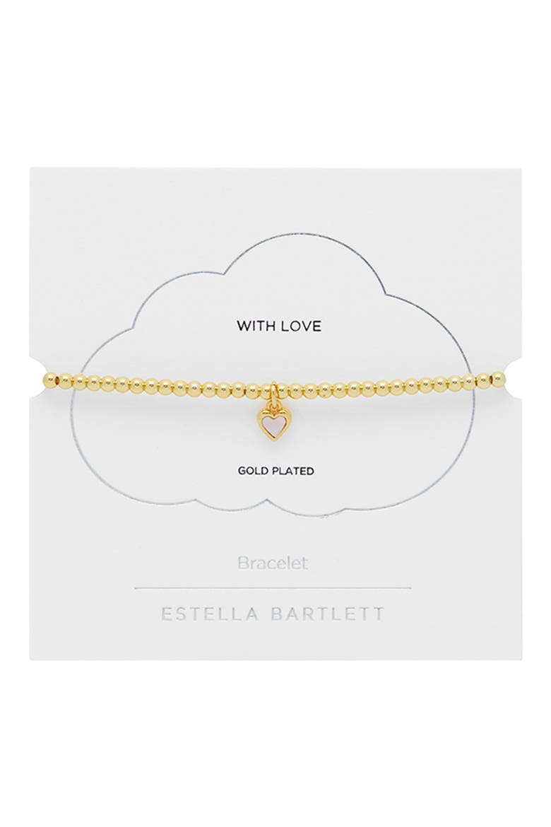 Sienna Croissant Beaded Stretch Bracelet, Main, color, SILVER/ GOLD