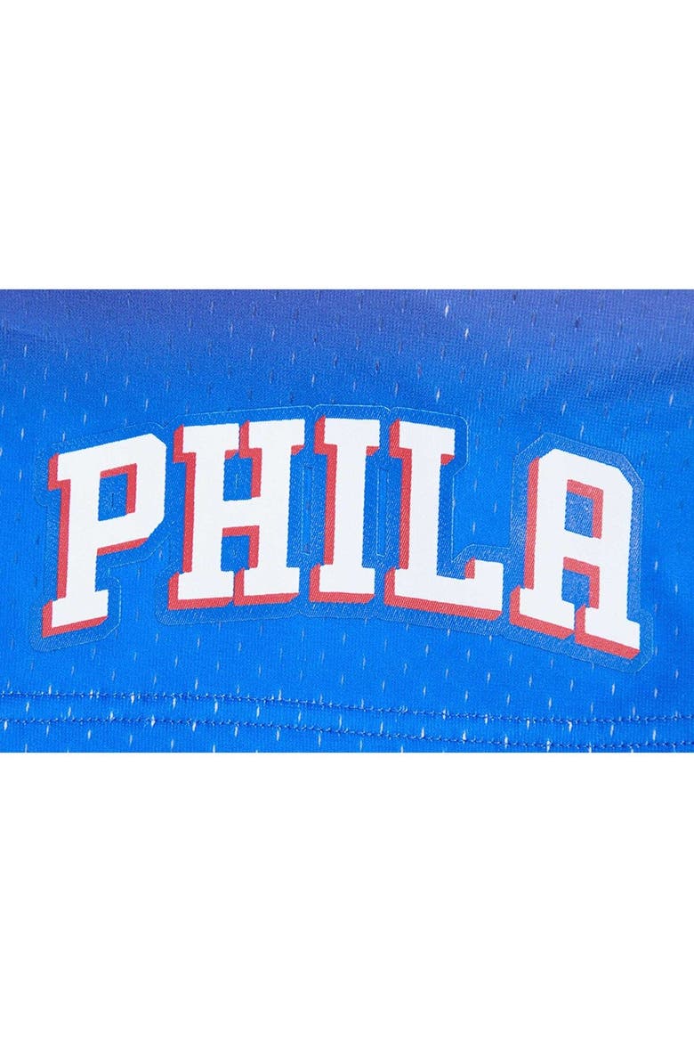 Men's Post Tyrese Maxey Royal/Red Philadelphia 76ers Ombre Name & Number Shorts, Alternate, color, Royal