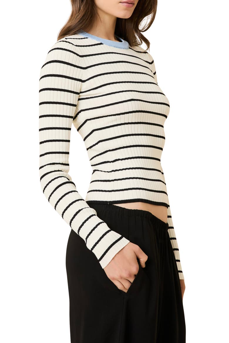 The Dora Stripe Sweater, Alternate, color, BRULE
