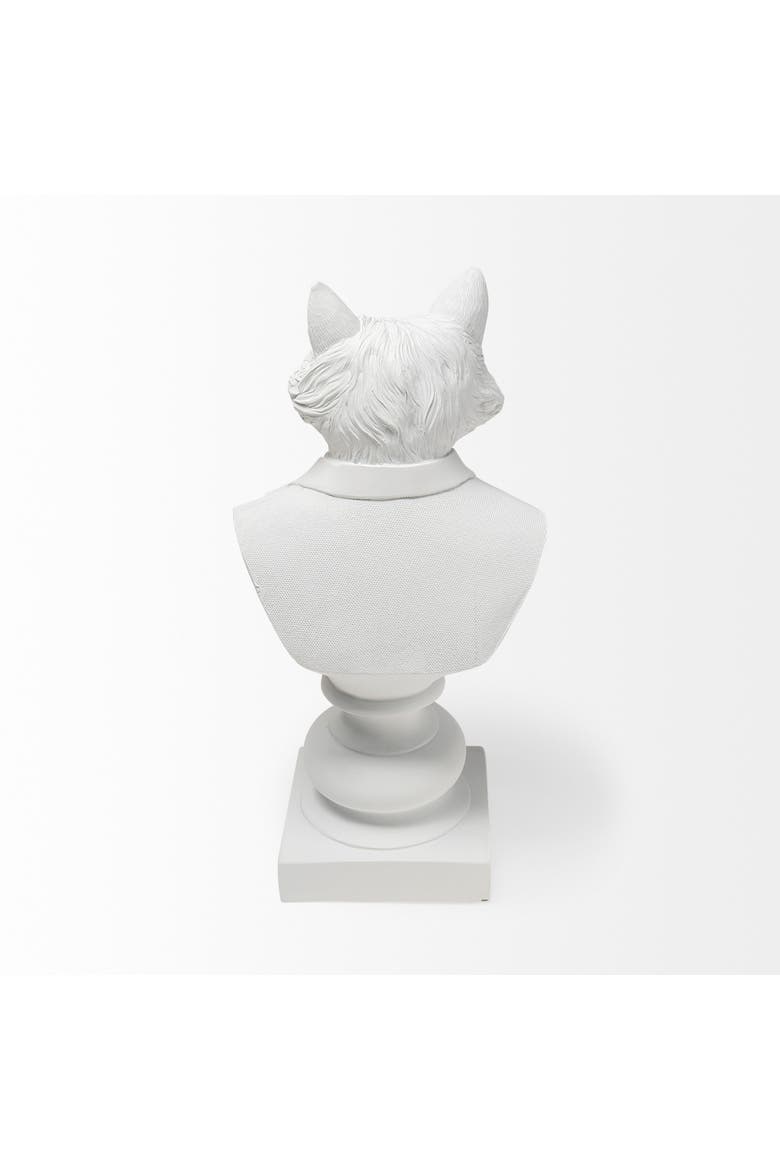 Murray Painted Resin Fox in a Suit Bust, Alternate, color, White