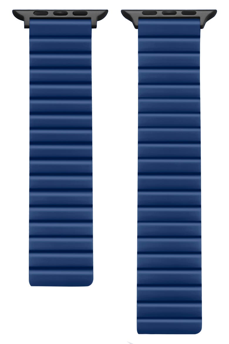 Silicone 22mm Apple Watch® Watchband, Main, color, BLUE