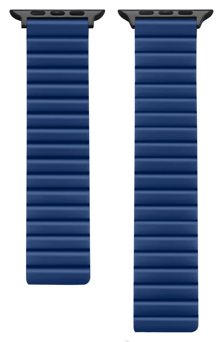 The Posh Tech Silicone 22mm Apple Watch<sup>®</sup> Watchband, Main, color, Blue