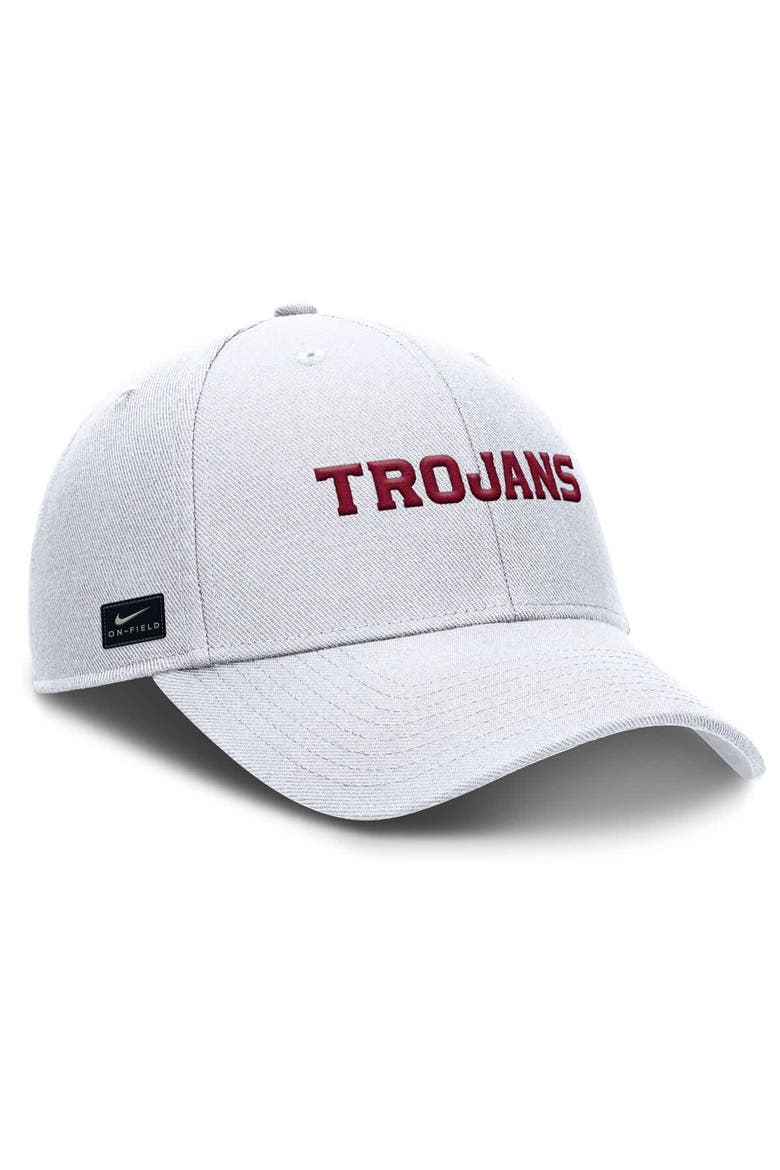 Men's Nike White USC Trojans 2025 On-Field Rise Performance Adjustable Hat, Alternate, color, White