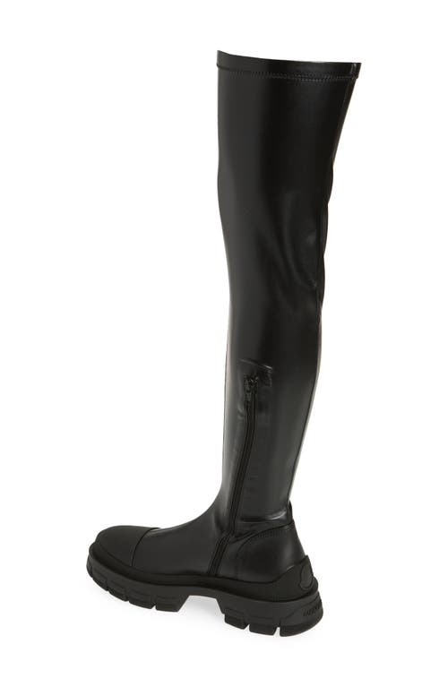 Shop Moncler Hevea Over The Knee Boot In Black