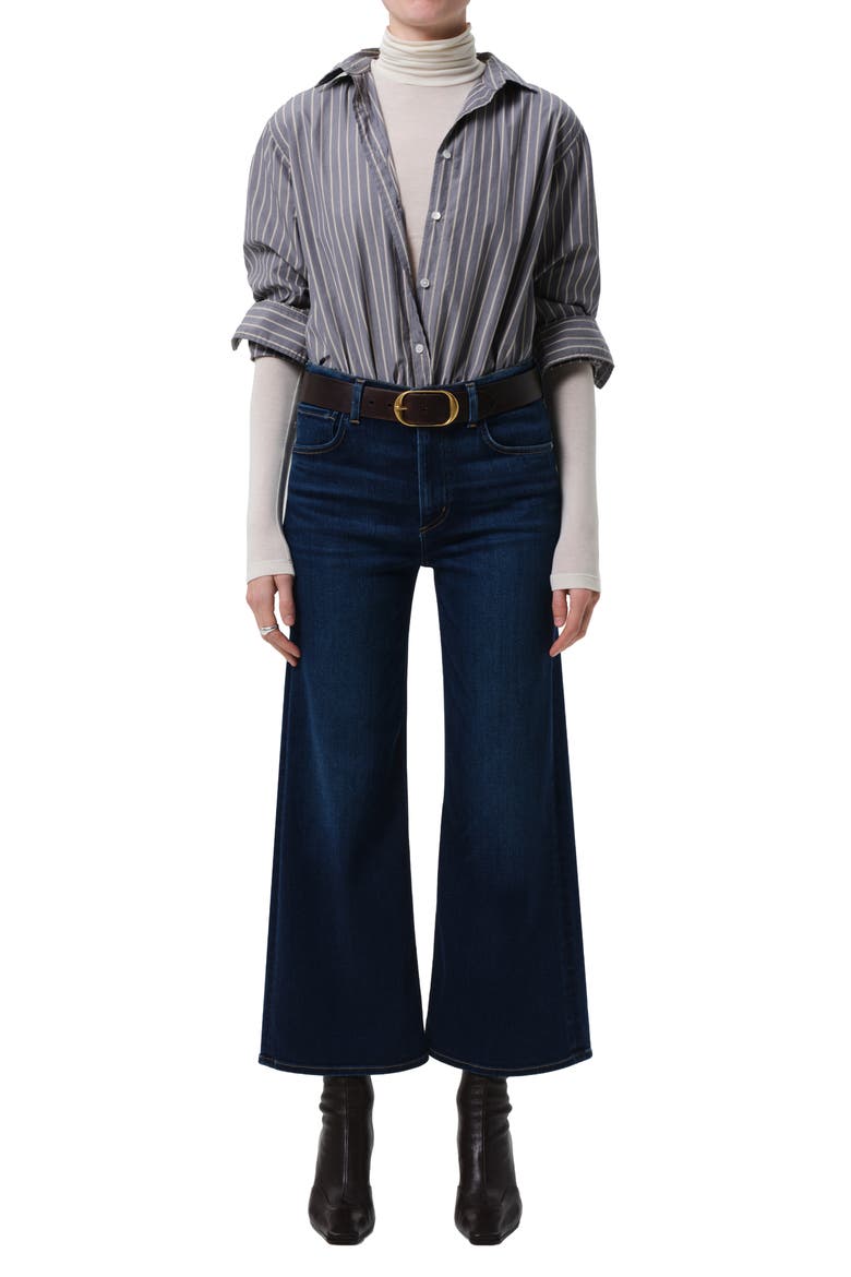 Lyra High Waist Ankle Wide Leg Jeans, Alternate, color, DAKOTA MEDIUM INDIGO