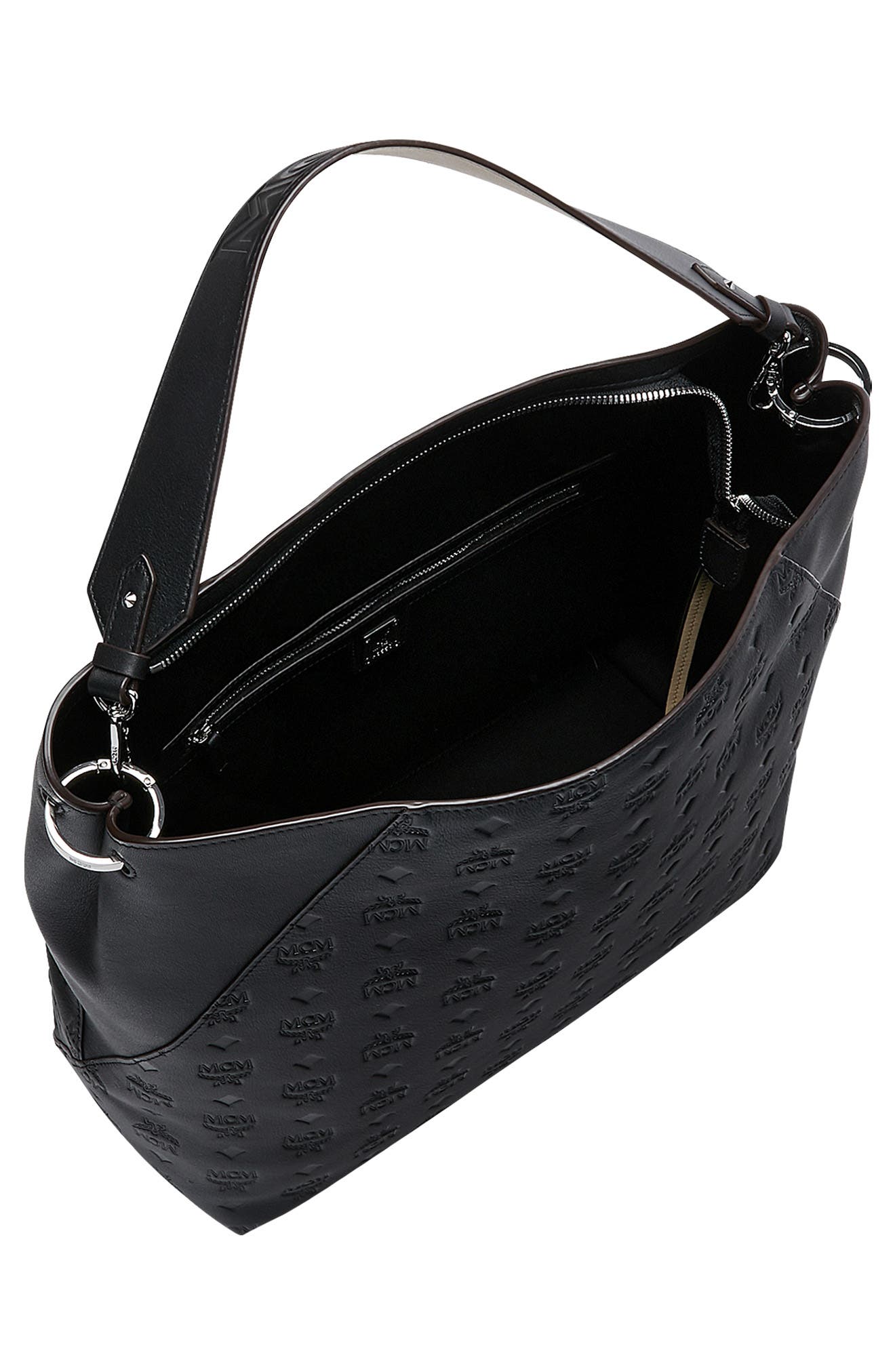 MCM Large Klara Monogram Leather Hobo, Alternate, color, 