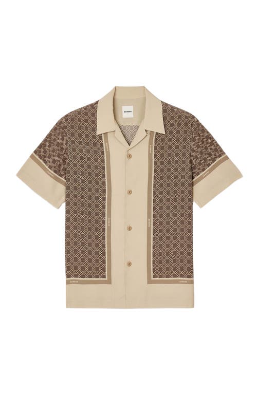 Sandro Short Sleeved Patterned Shirt In Hazel