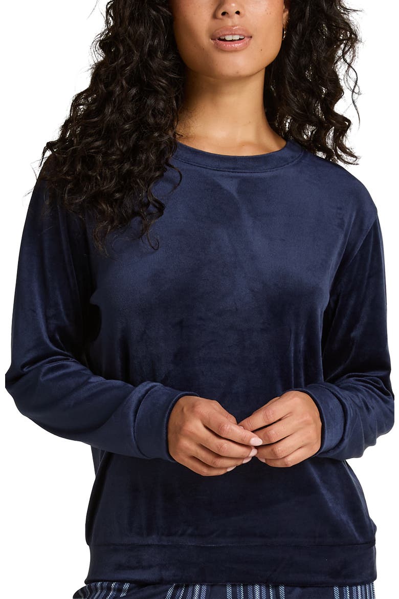 Velvet Long-Sleeve Pyjama Set, Alternate, color, Blue
