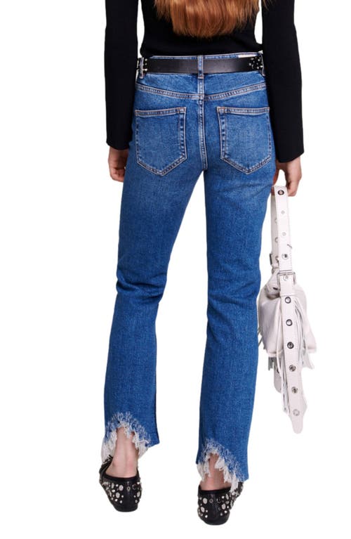 Maje Pachafranbis Chewed Hem Skinny Jeans In Blue