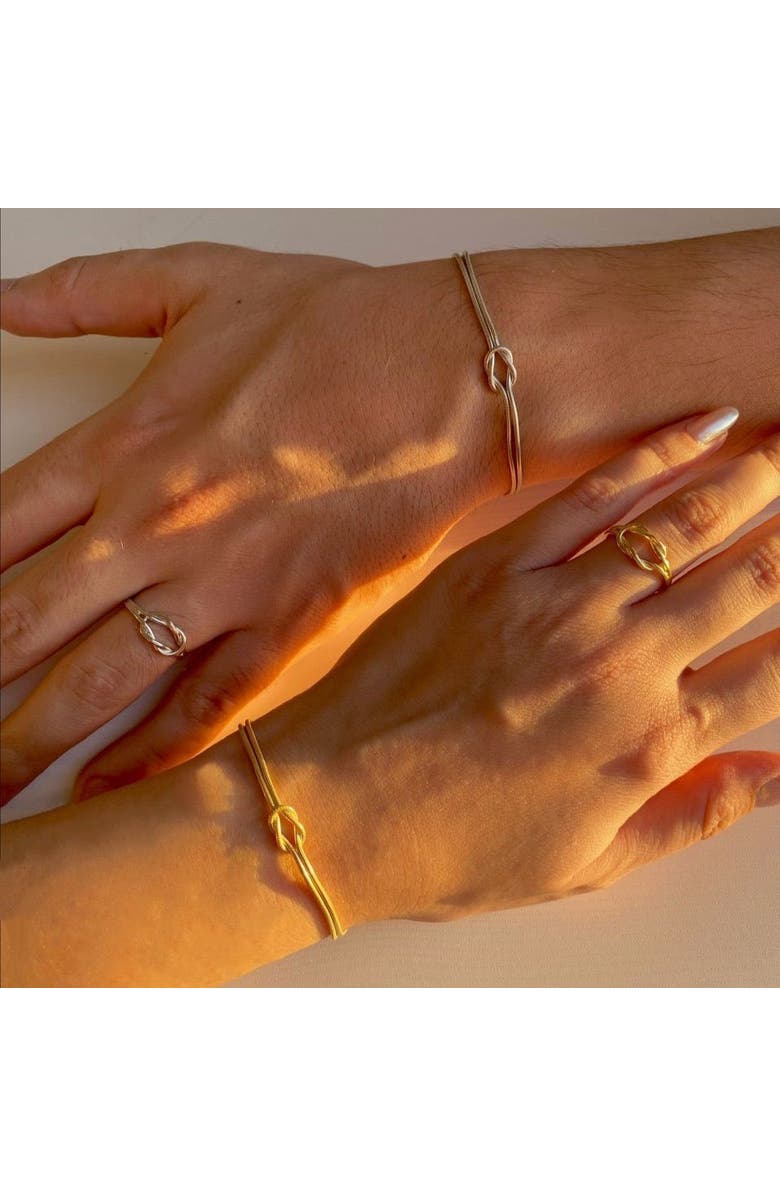 Spero London Sterling Silver Snake Chain Knot Bracelet, Alternate, color, Gold