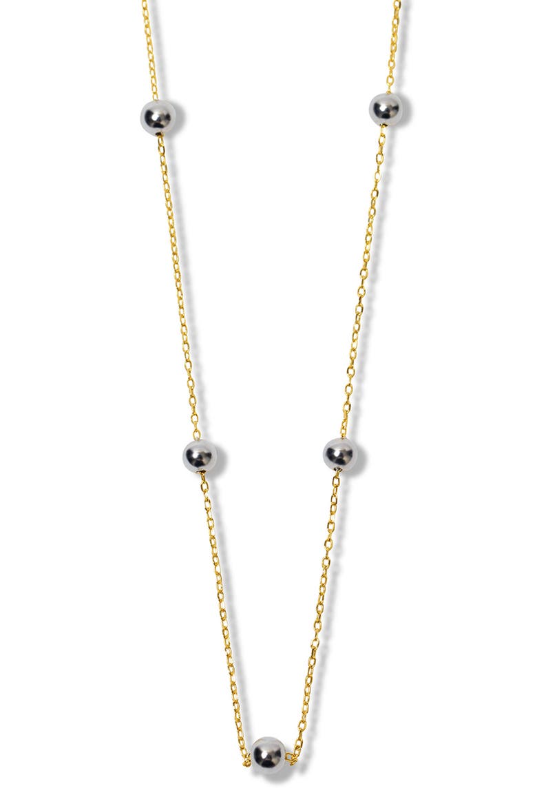 Ball Station Necklace, Main, color, GOLD/ SILVER