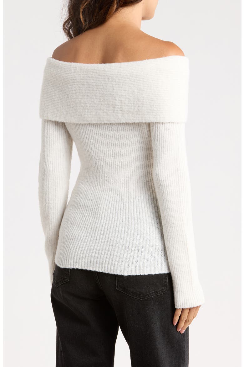 Twisted Front Off the Shoulder Sweater, Alternate, color, IVORY