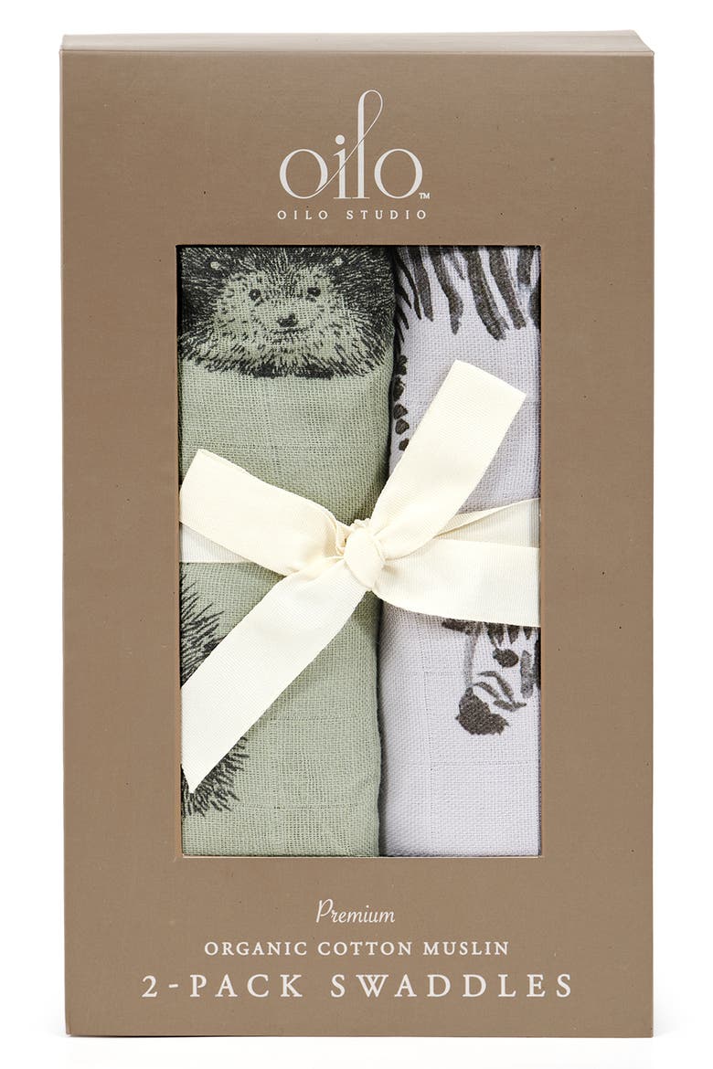 2-Pack Swaddle Blankets, Main, color, GREEN