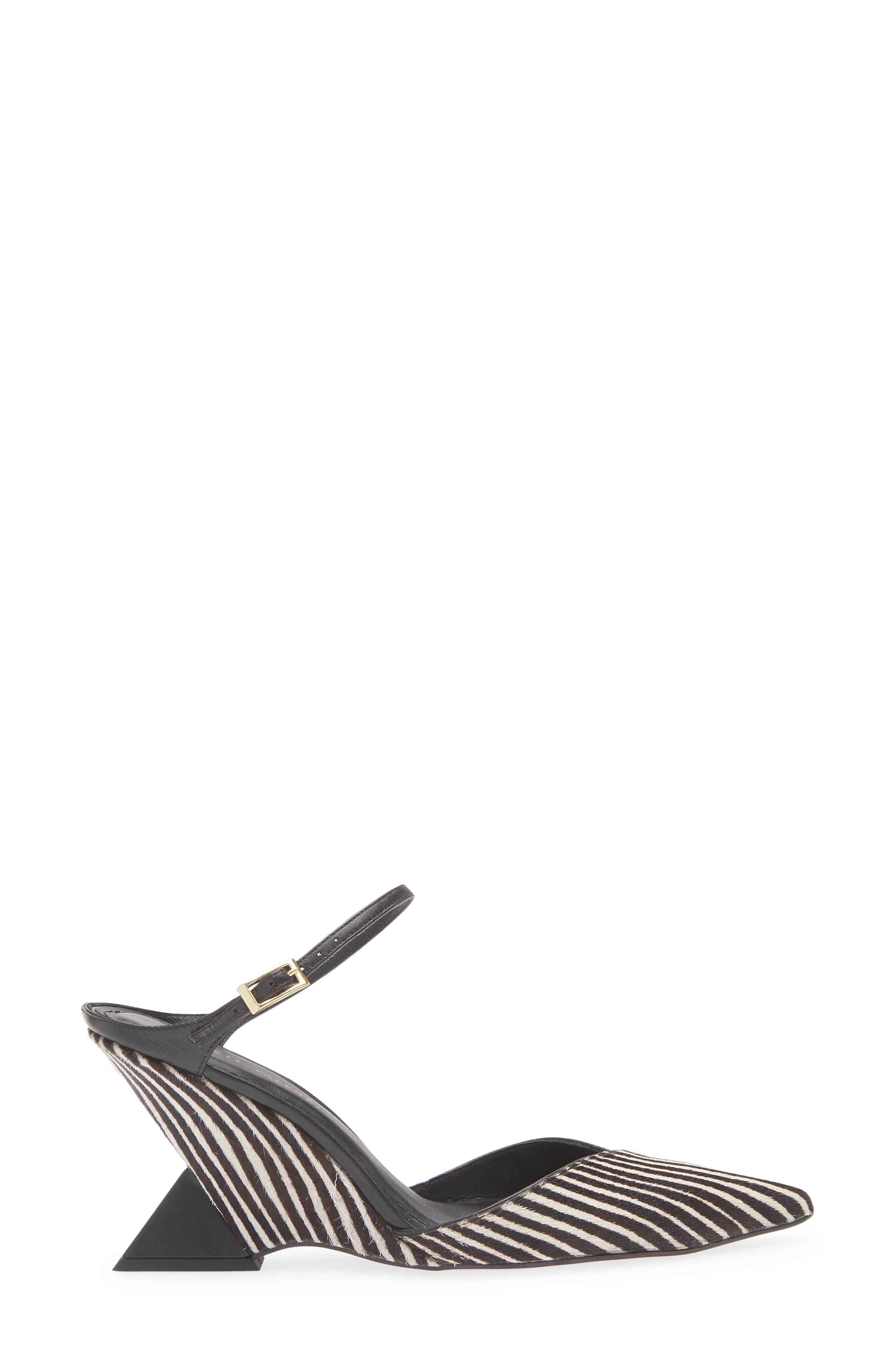 KOKO + PALENKI Paxt Genuine Calf Hair Ankle Strap Pump, Alternate, color, Zebra Calf Hair