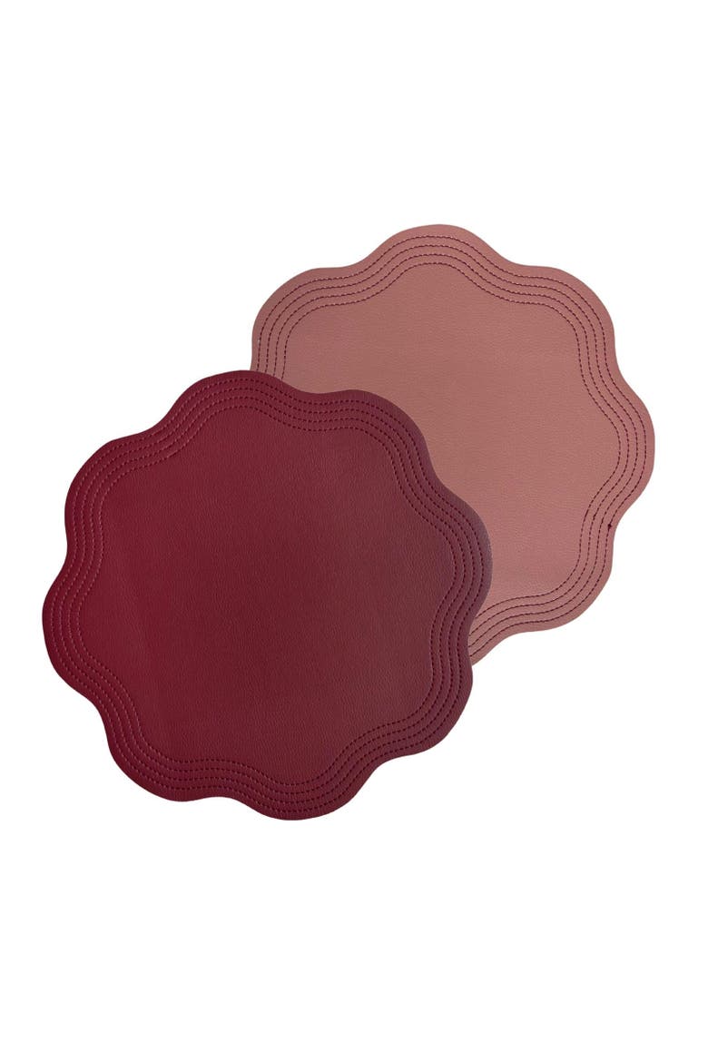 Reversible Faux Leather Placemat, Main, color, Wine