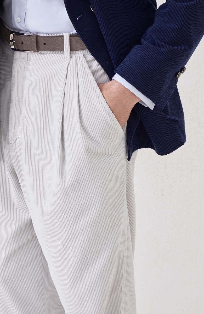 Brunello Cucinelli Tailor fit trousers, Alternate, color, Chalk