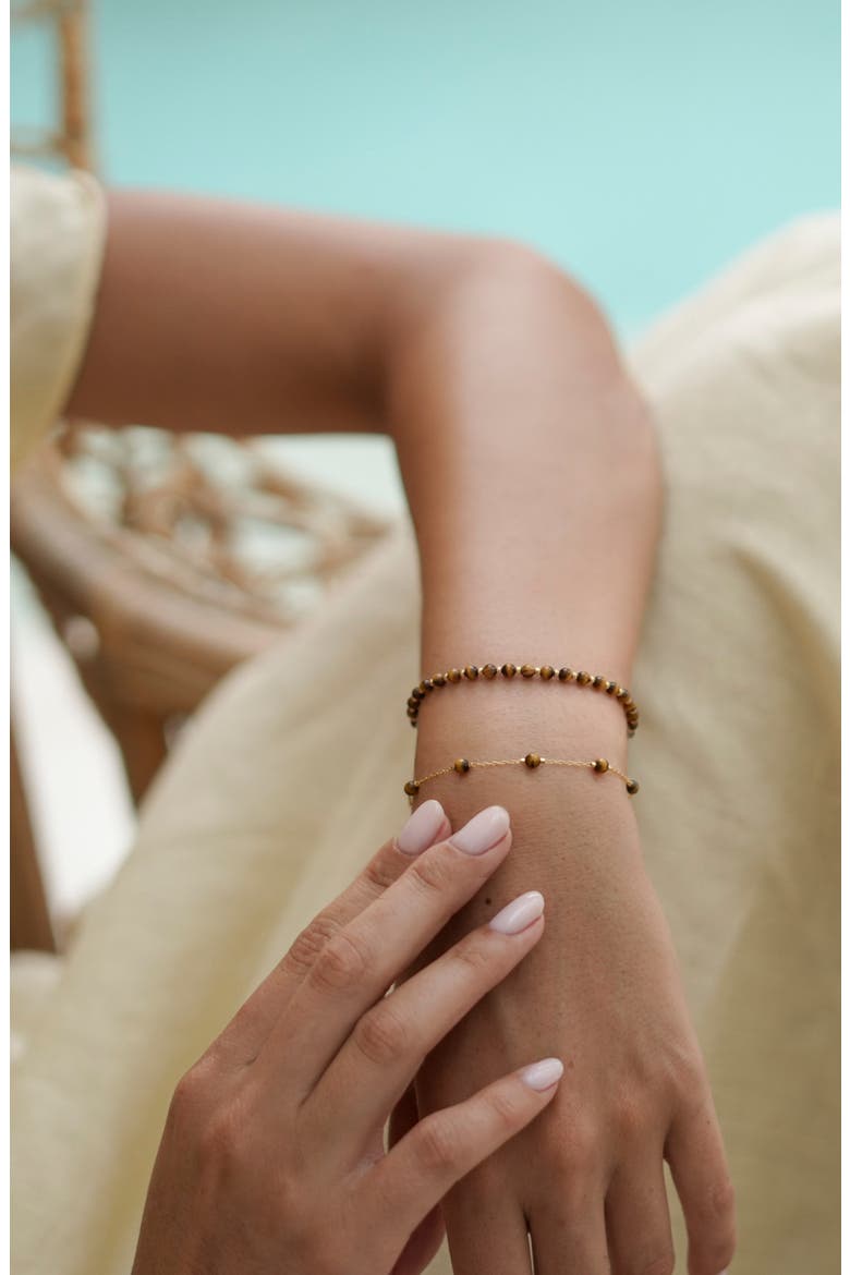 Amelia Tiger's Eye Bracelet, Alternate, color, GOLD PLATED