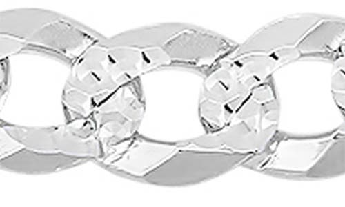 Queen Jewels Diamond Cut Cuban Chain Bracelet In Silver