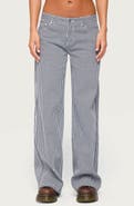 EDIKTED Daja Striped Low Rise Baggy Jeans
