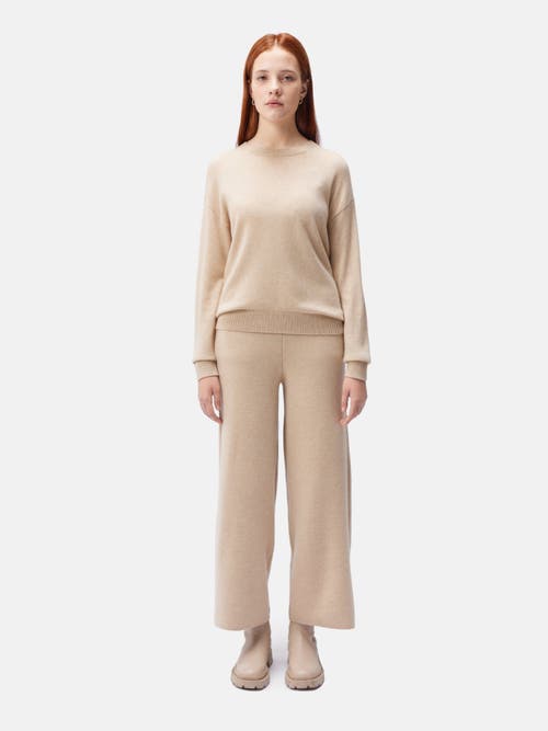 Gobi Mongolian Cashmere Organic Color Cashmere Asymmetrical Sweater In Beige