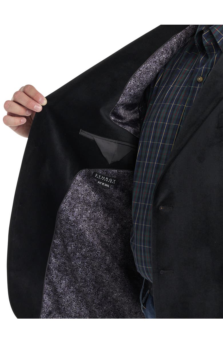 Synrgy by DXL Jacket Relaxer Velvet Sport Coat, Alternate, color, Black