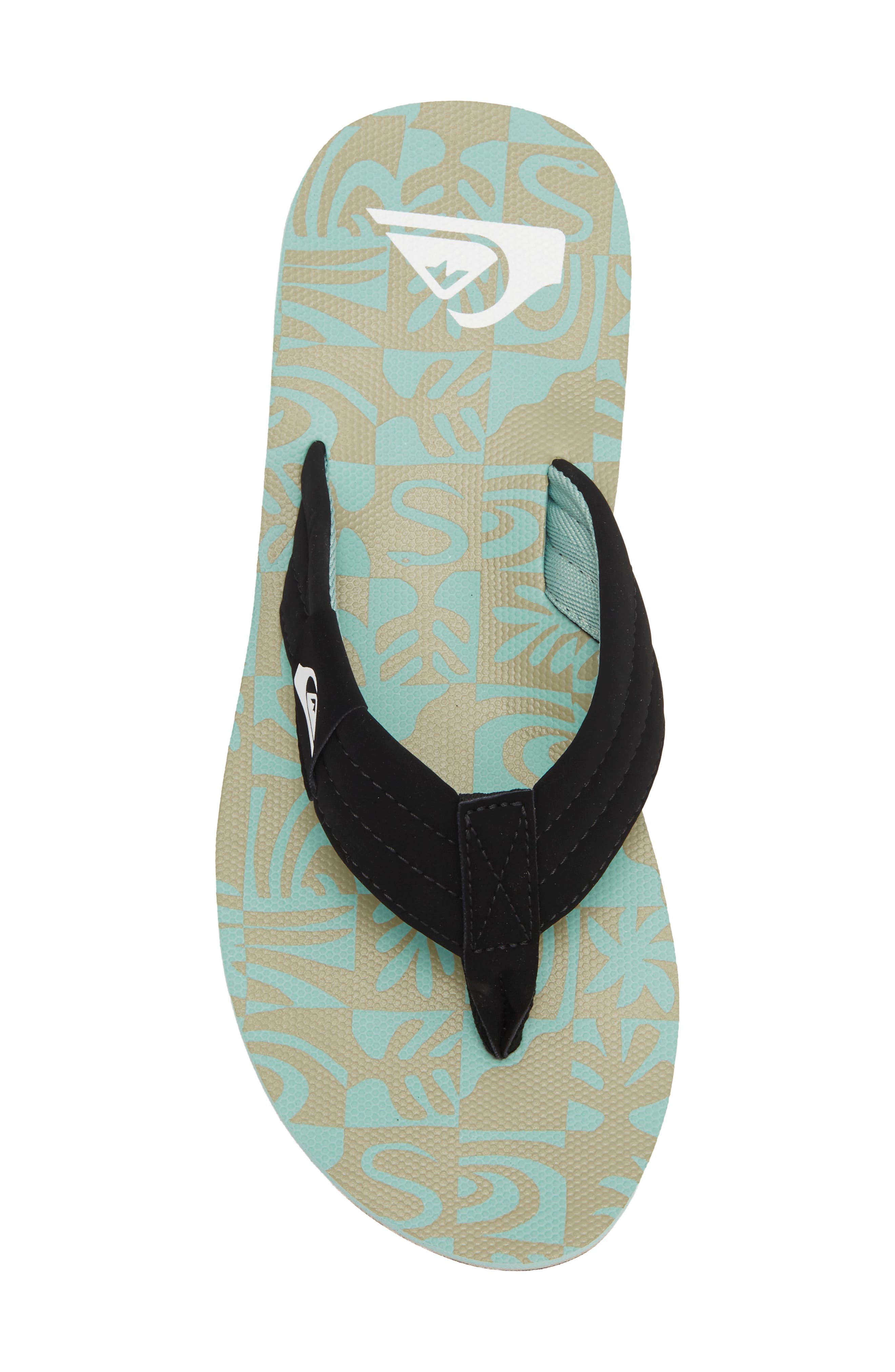 Moncata Layback Flip Flop, Alternate, color, BLACK/ DARK GREEN/ DARK BROWN