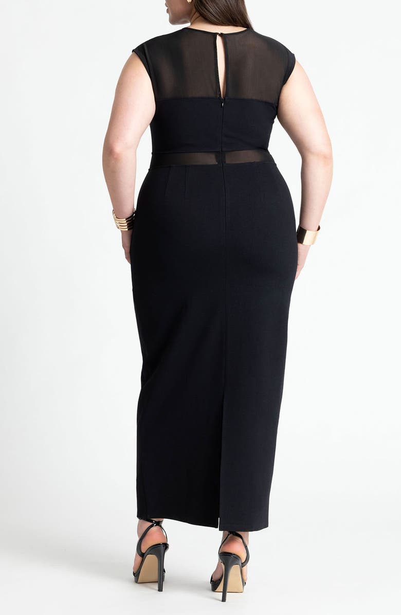 ELOQUII Illusion Mesh Sheath Dress, Alternate, color, 