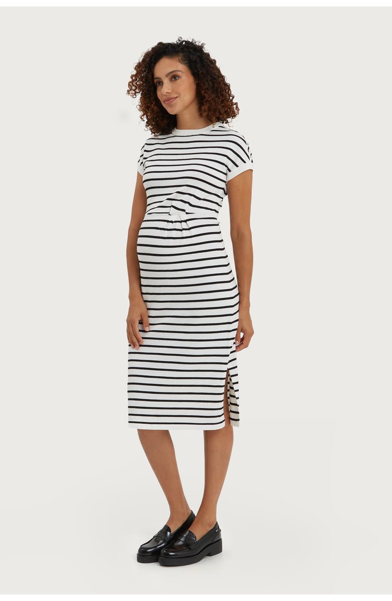 Nom Maternity Lydia Maternity 
Nursing Knee Length Dress, Alternate, color, White 
Black Stripe